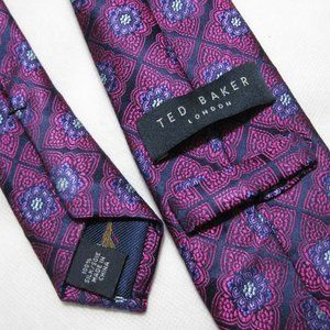 TED BAKER Heavy Silk Geometric Floral Neck Tie